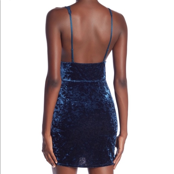 Intimately by Free People | Viper Crushed Velvet Chemise Mini Dress Blue (XS) - Picture 14 of 16